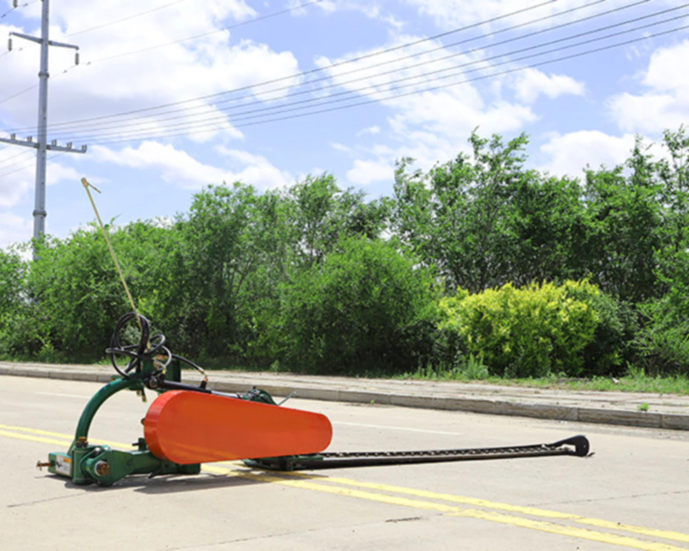 Suspended single-blade lawn mower