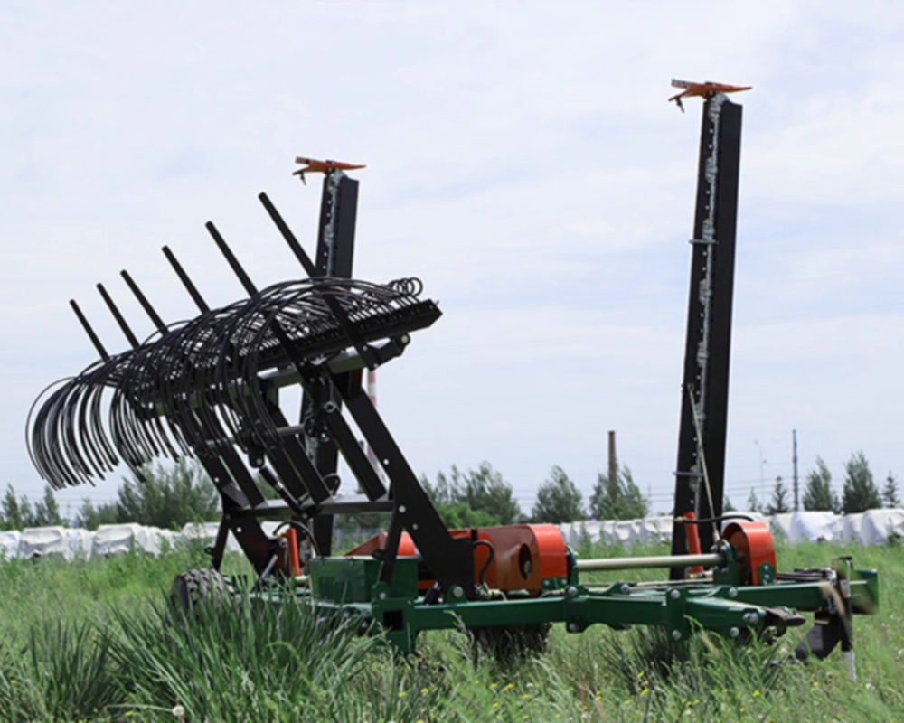 Tractor-Pulled Lawn Mower with Rake