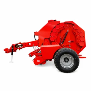 Round bale hay baler