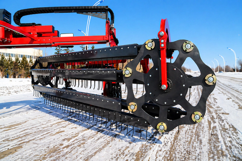 Heavy duty hay equipment close up